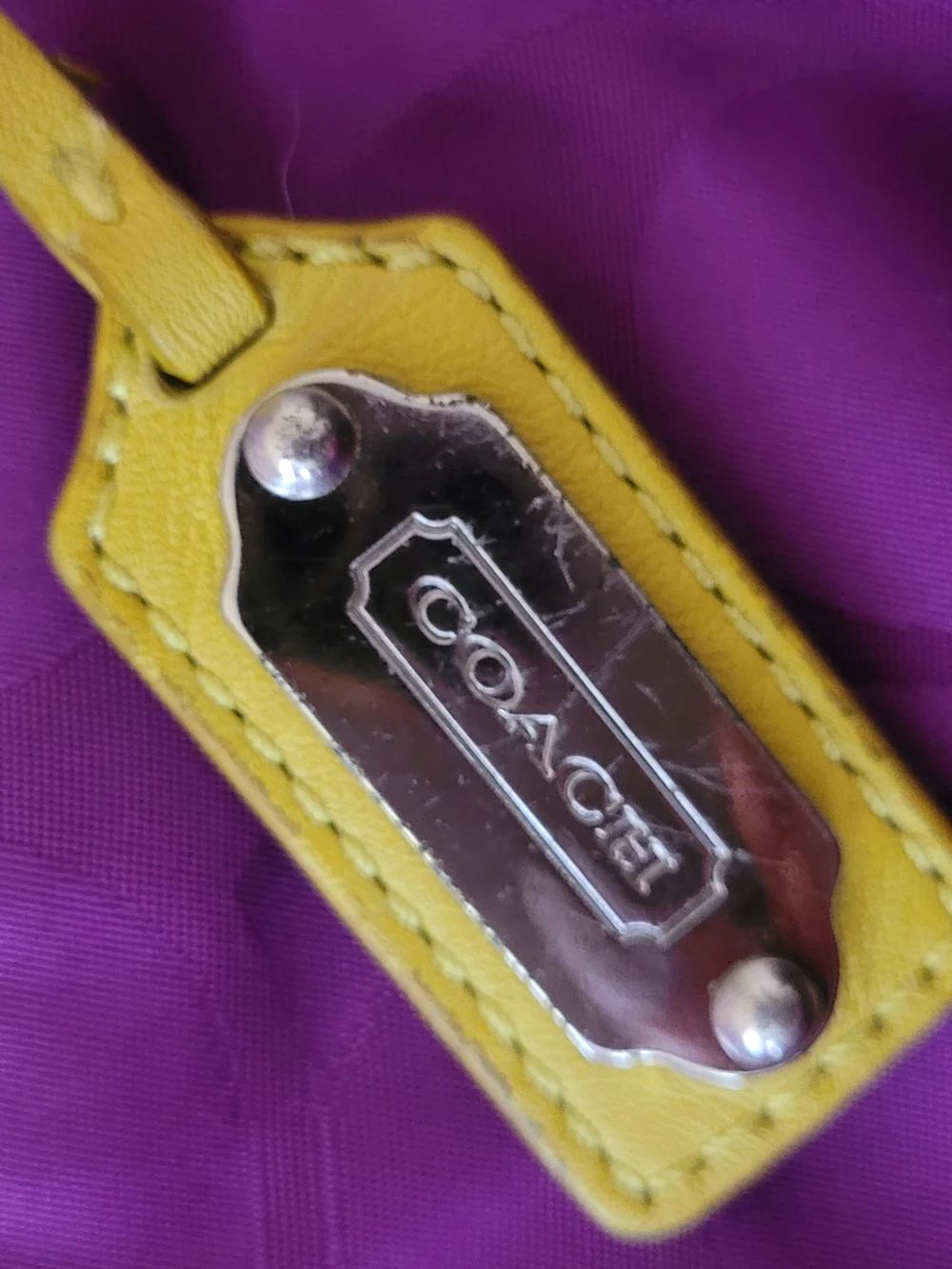 Coach Legacy Weekend Hippie 24864 Purple Signature Nylon Crossbody With Wristlet